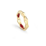 Anello in oro giallo con hybrid ceramic rossa Salvini