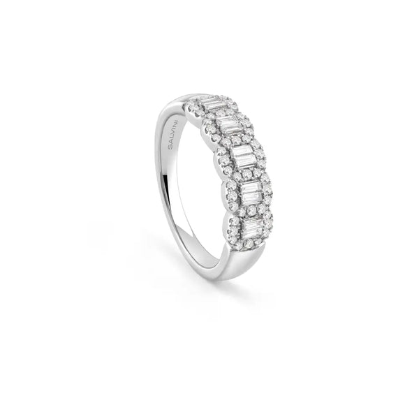 Anello in oro bianco con diamanti Salvini