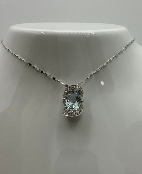 Collana Comete con Acquamarina e Diamanti