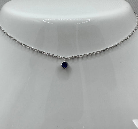 Collana Punto luce Poesia con Zaffiro Blu