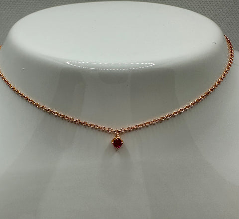 Collana Punto Luce Poesia Con Rubino