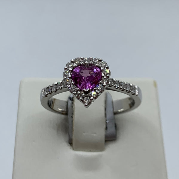 Anello cuore zaffiro Rosa ADR Gioielli