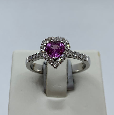 Anello cuore zaffiro Rosa ADR Gioielli