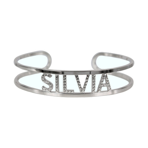 Bracciale rigido con nome su prenotazione