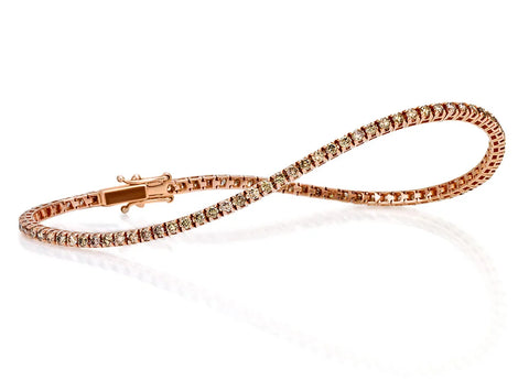 Bracciale Tennis Crieri in oro rosa e Diamanti Brown